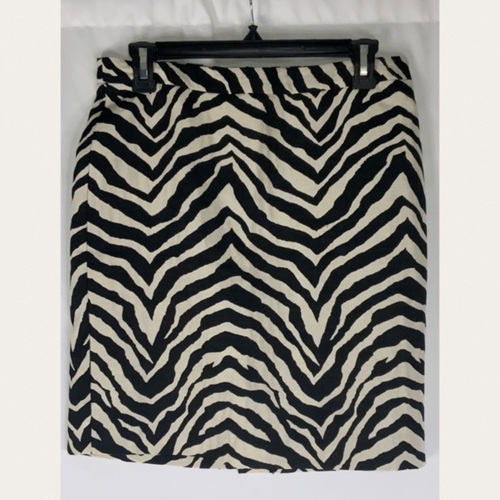 Trina Turk Black & Off White Zebra Mini Cocktail Career Casual Skirt 2